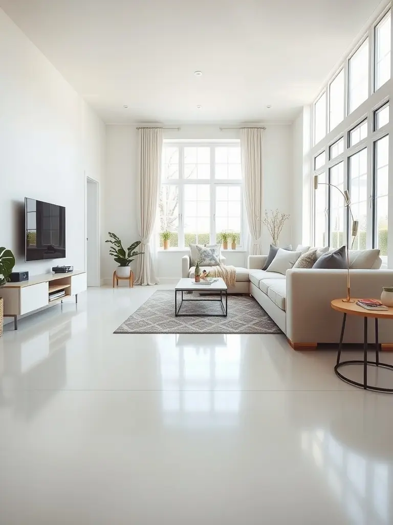 A beautifully installed laminate floor in a living room, showcasing the quality and craftsmanship of the flooring service.