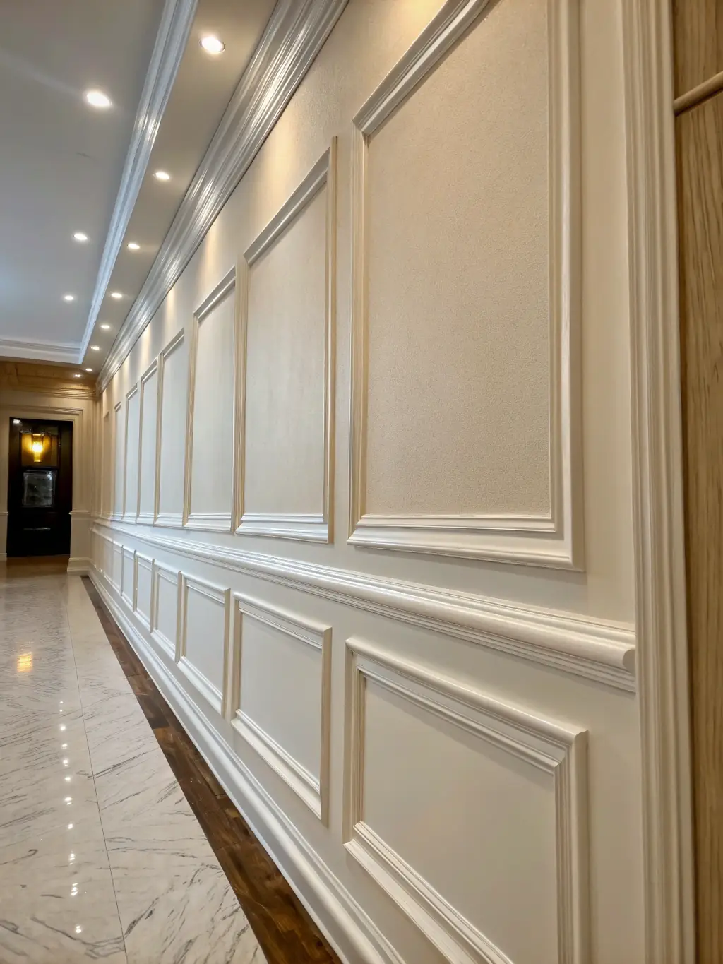A wall with a perfectly executed drywall repair, seamlessly blending with the existing texture and paint.